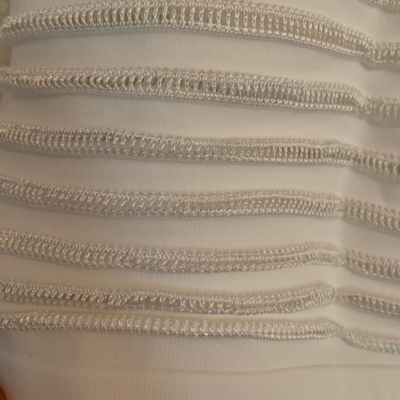 Cream/white crop top. See-through lacing stripes. - Picture 2 of 3